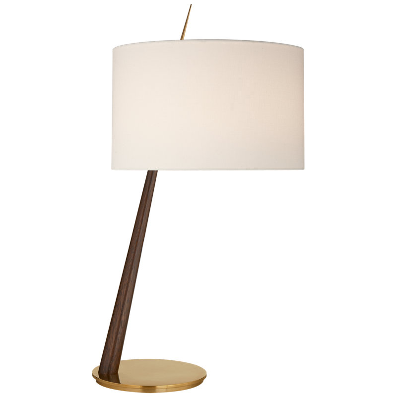 Stylus Table Lamp, Dark Walnut/Soft Brass
