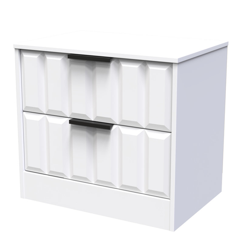Besian 58cm W Manufactured Wood Bedside Table, White Matt