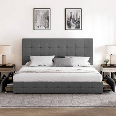 Limpho Upholstered Storage Bed Latitude Run Color: Gray