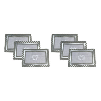 Ensemble de napperons de cuisine brodés 6 pièces Lonie