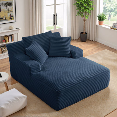 Oversized Plush Corduroy Chaise Lounge Chair,No Assembly Required,Comfy Sleeper Sofa for Living Room by Ivy Bronx
