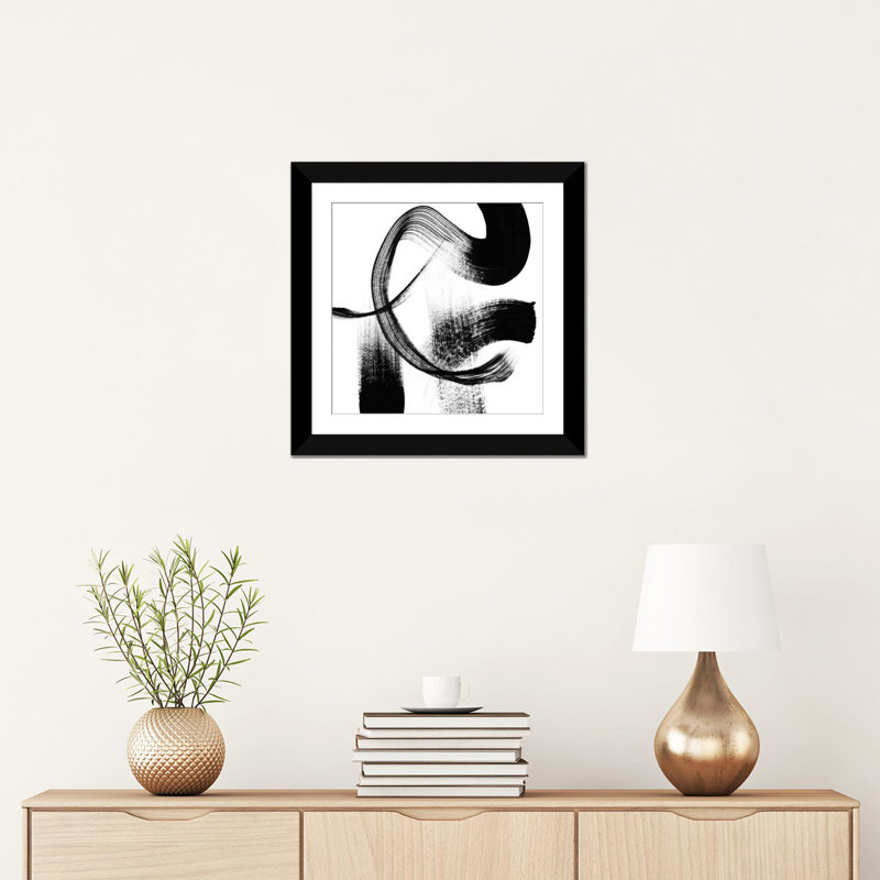 « playtime iii », reproduction sur toile, H 16 po x l 16 po x P 1 po, Papier d'art encadré noir, Blanc