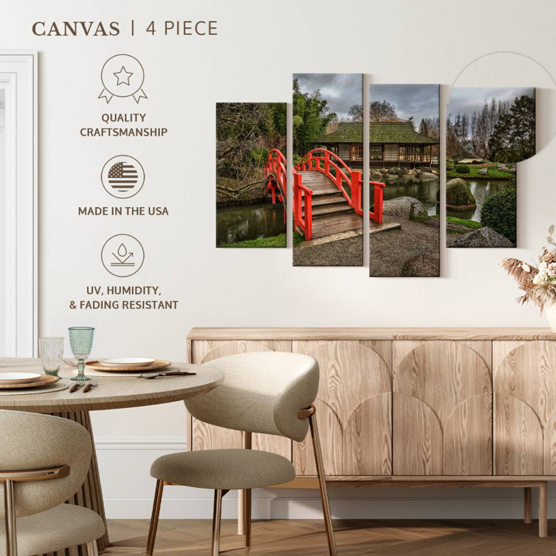 Lilie Bridge In Japanese Park, 54" H x 84" W