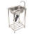 20 Inch Stainless Steel Utility Sink Free Standing Single Bowl with Faucet and Storage Shelf