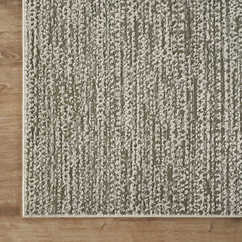 High-Low Preston Rug, Rectangle 6'6" x 9'6", Ivory/Gray/Green