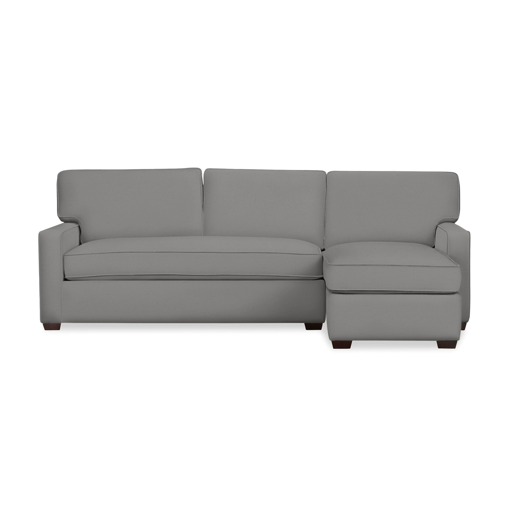 Taylor Upholstered Chaise L-Sectional, Right Hand Facing, Bayou Light Gray Canvas