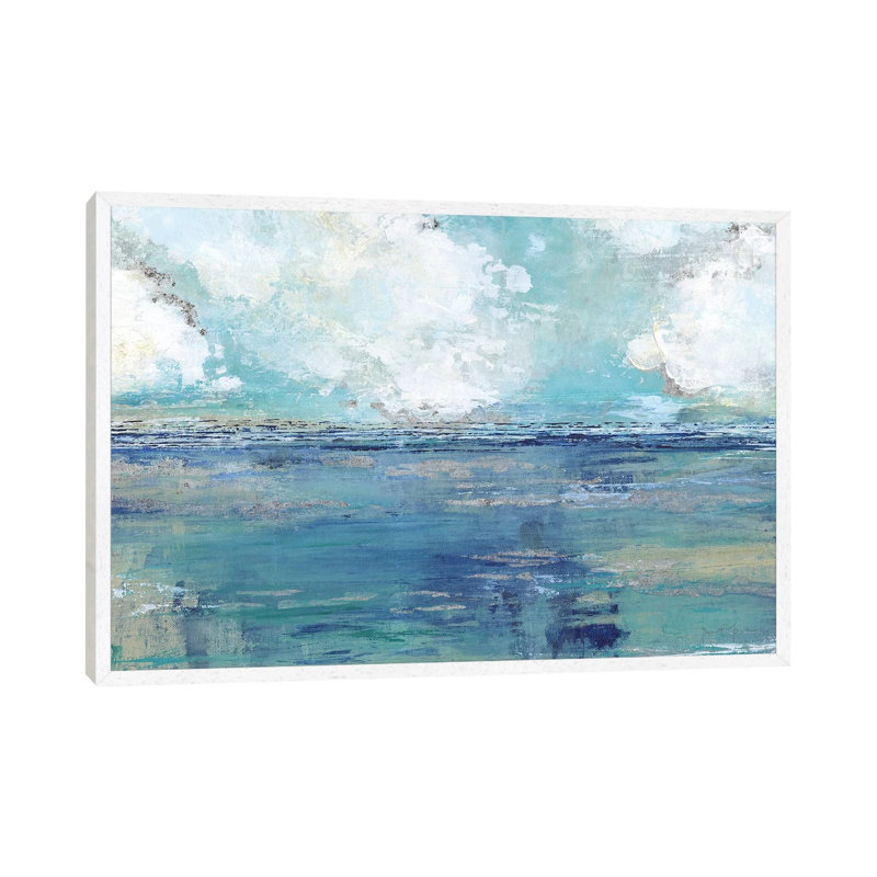Oceans Away by Tava Studios - Painting on Canvas, 101.6 cm H x 66.04 cm W, White Framed