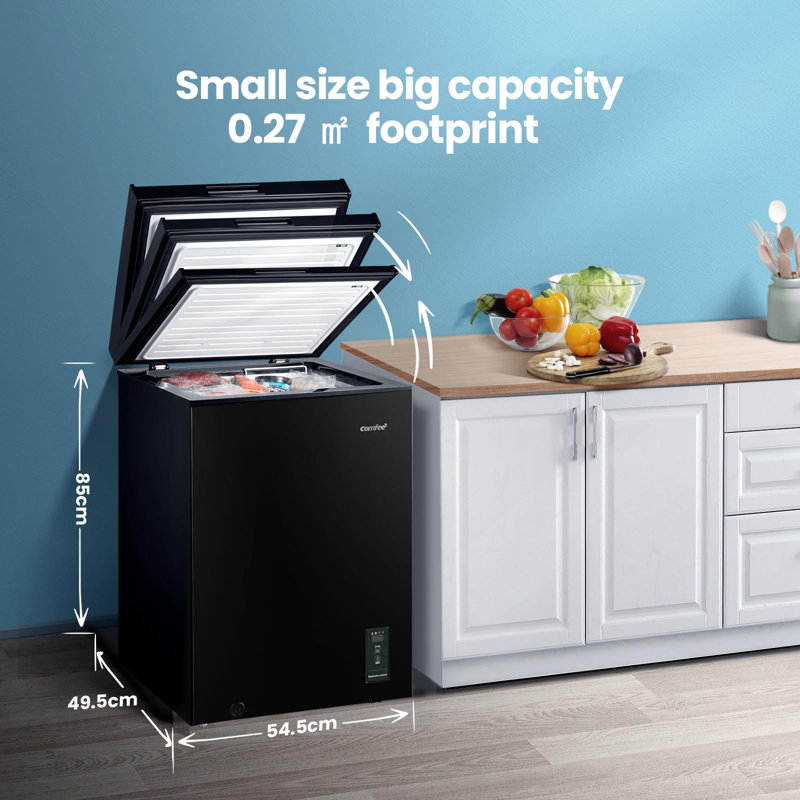 Living And Home 0.099m³ L Freestanding Mini Fridge with Freezer, Black
