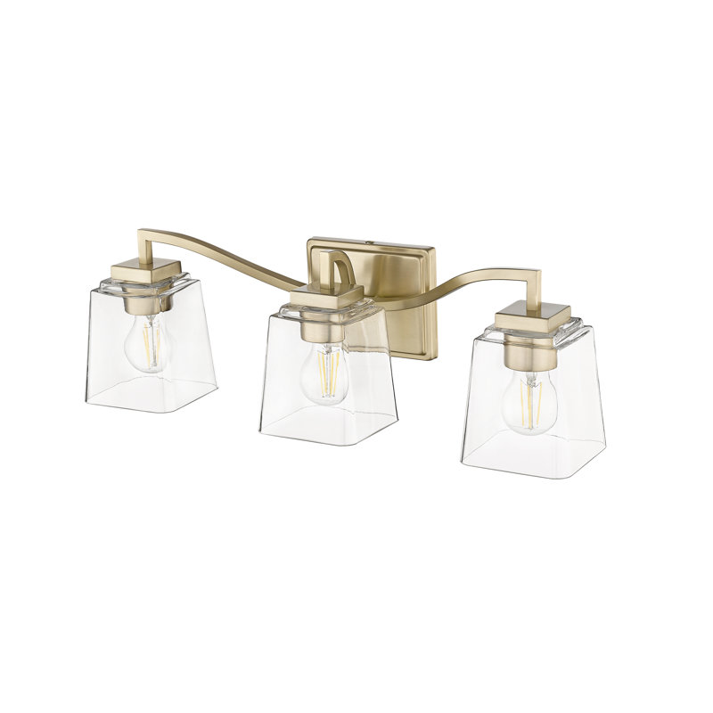 Éclairage de salle de bain à intensité variable à 3 lumières Schlater, Or moderne