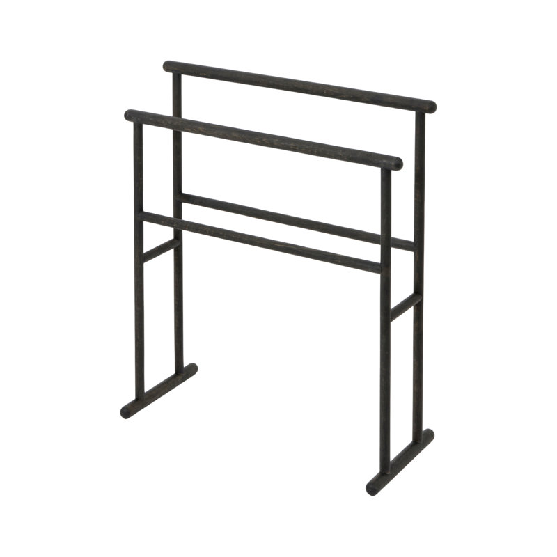 Yoku Floor Mounted Towel Stand, Black Oak