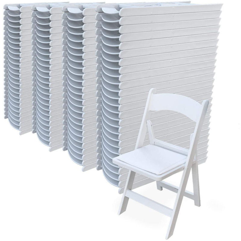 Chaise pliante en résine Titan PRO - blanc - paquet de 50