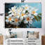Méticuleusement rendu blanc Plumeria Blossoms - ensemble de reproduction d'art mural Plumeria-107749328-107749331