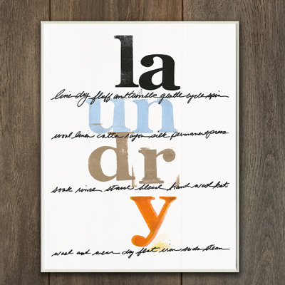 «White with Colors Laundry Instructions», reproduction d'art textuel sur toile