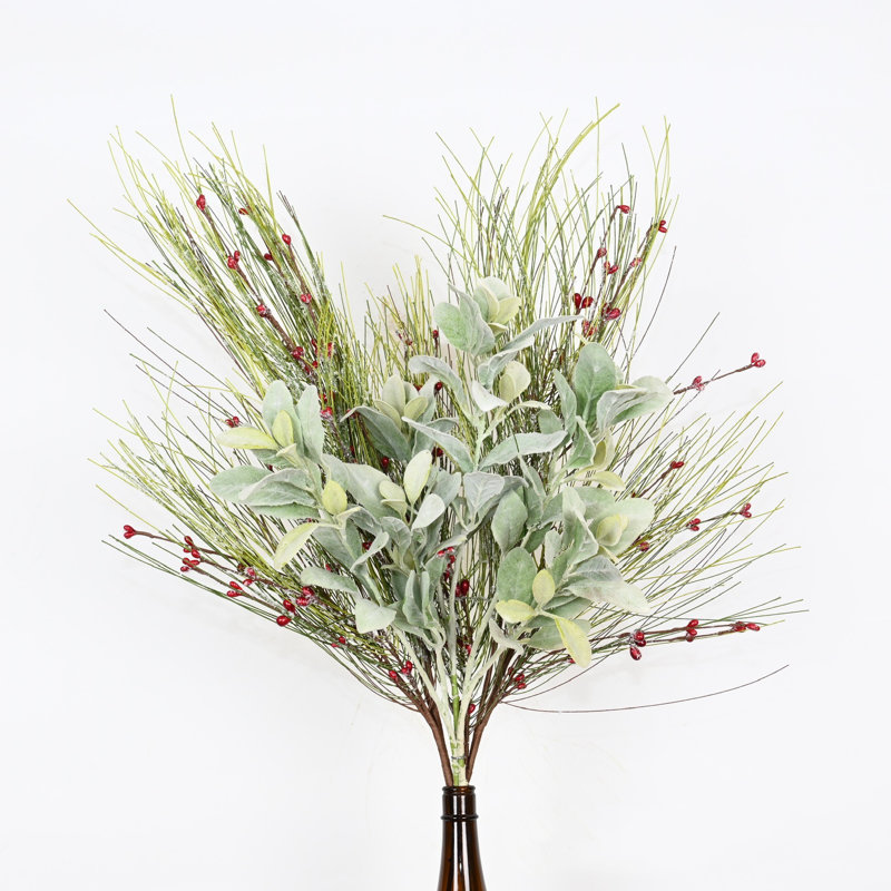 36" Artificial Farmhouse Winter Grass Branches Floral Arrangement For Vase Filler, Long Stem Faux Leafage Flower For Home Christmas Day Party Dining Table Centerpiece Decor
