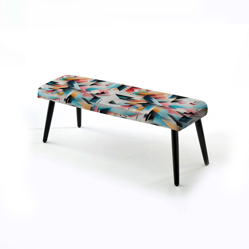 Multicolore couleur pastel géométrique Fusion - banc rembourré géométrique noir