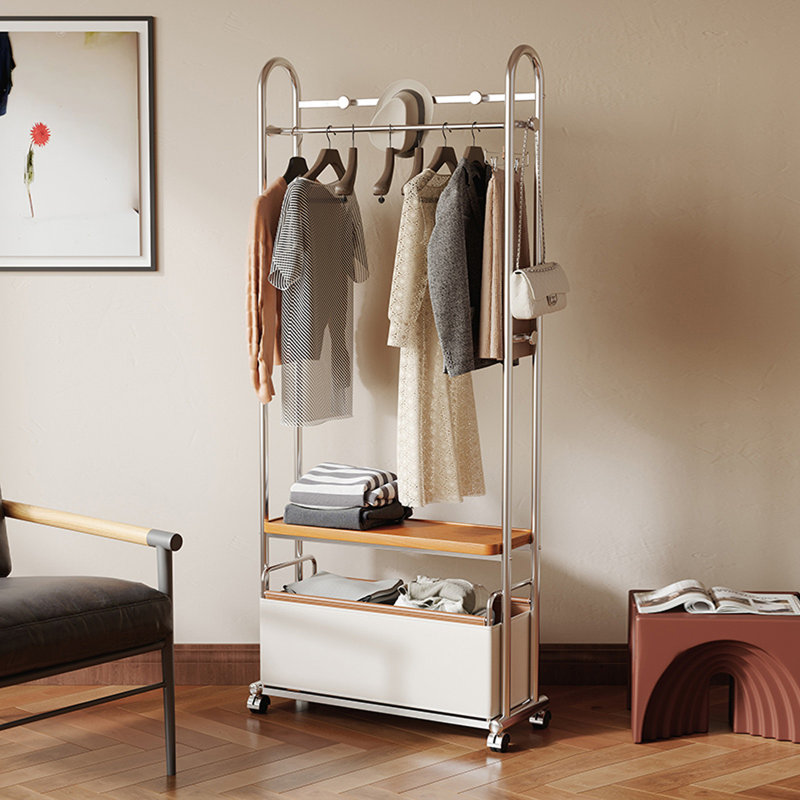 Hall Tree with Durable Storage Basket, Griege