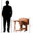 Garrett Solid Wood 5-Piece Snack Table Set in Brown Finish, 23.39'' L X 15.56'' D-542986567