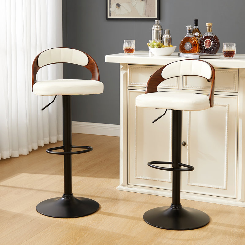  Ensemble de 2 tabourets de bar réglables en hauteur George, Noir