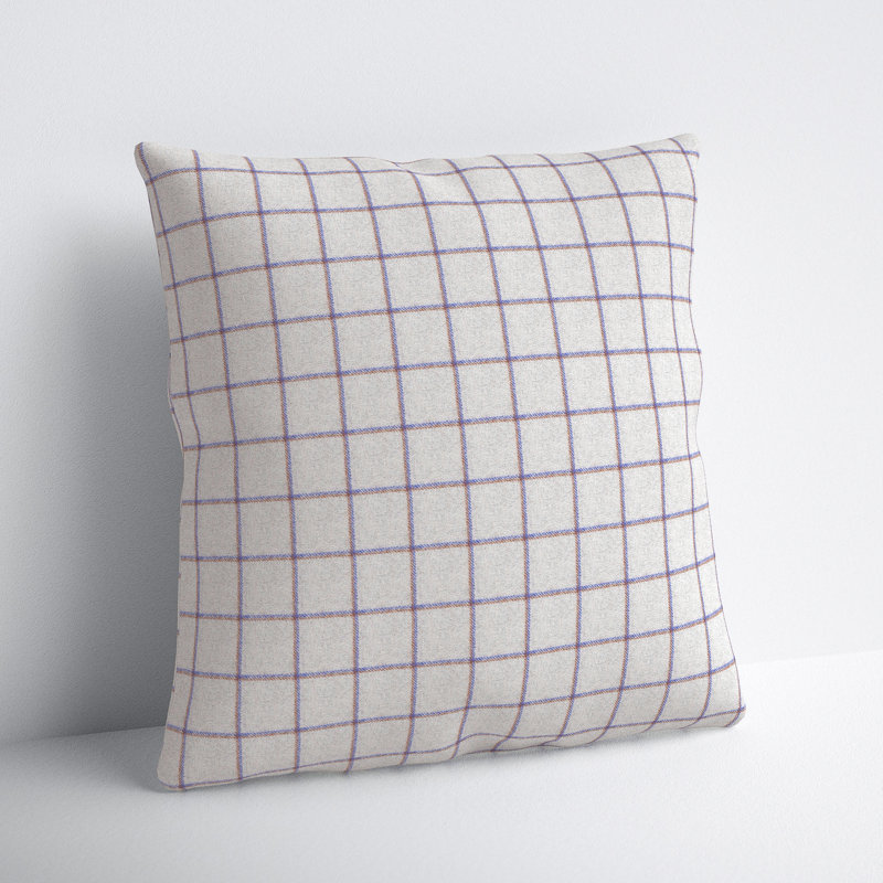 Saratoga Plaid Wool Blend Reversible Throw Pillow, 18" H x 18" W, Down