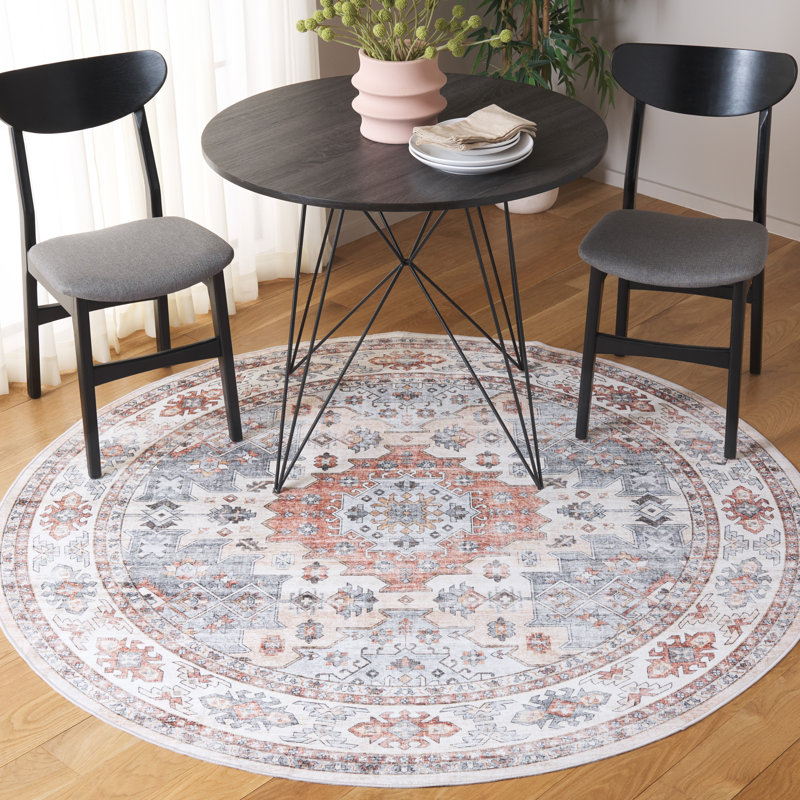 Abigal Performance Machine Washable Oriental Rug, Round 6'