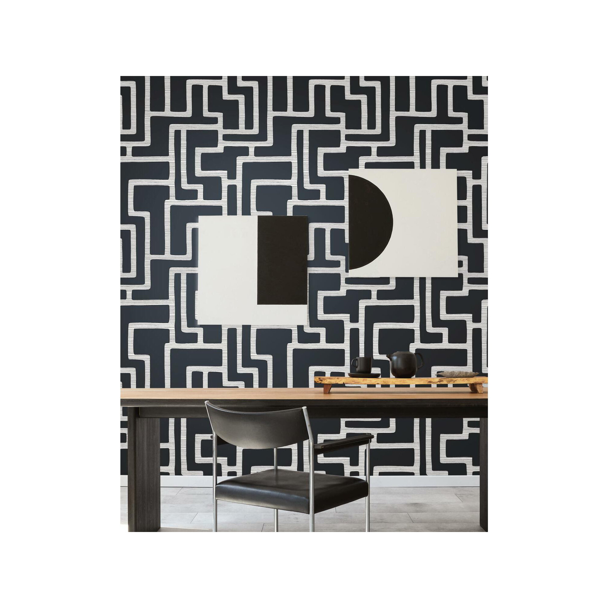 Willem Geometric Wallpaper, Black/White