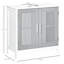 Armoire de salle de bain sous le lavabo en gris et blanc