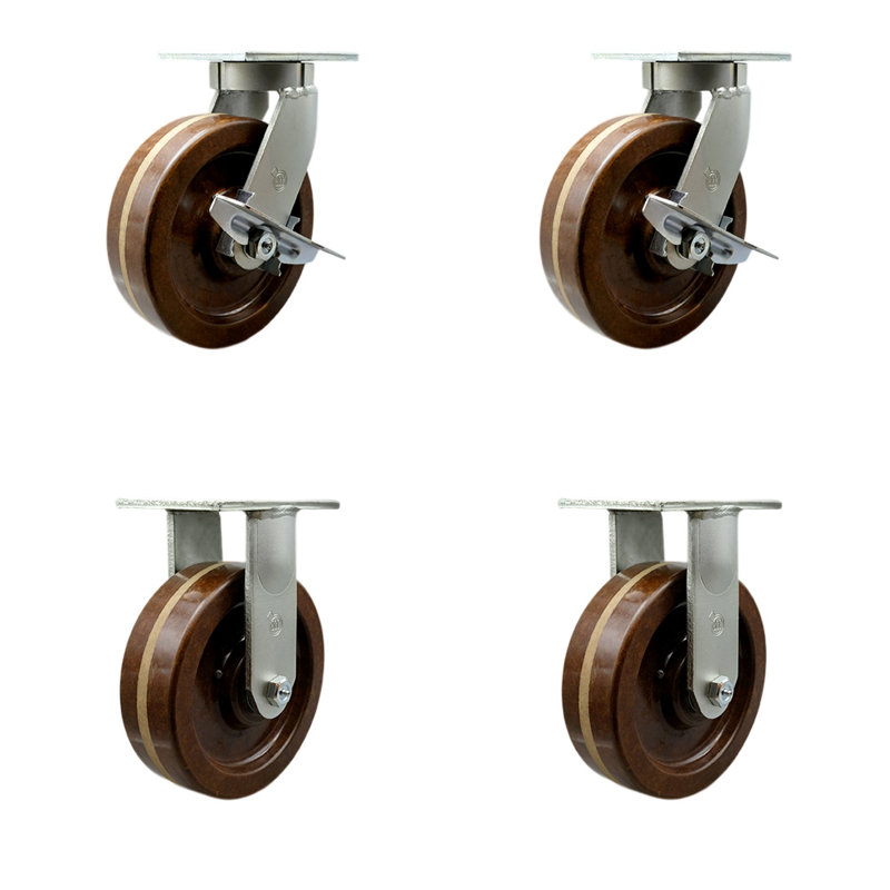 Ensemble de roulettes pivotantes 4 pièces
