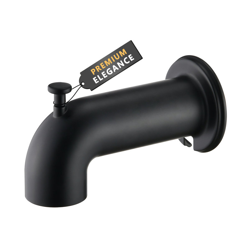 Wall Mounted Tub Spout Trim with Diverter, Matte Black