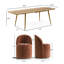 Ensemble de table de salle à manger pour 6 personnes avec table extensible et 6 chaises roulantes revêtues de chenille-209798138