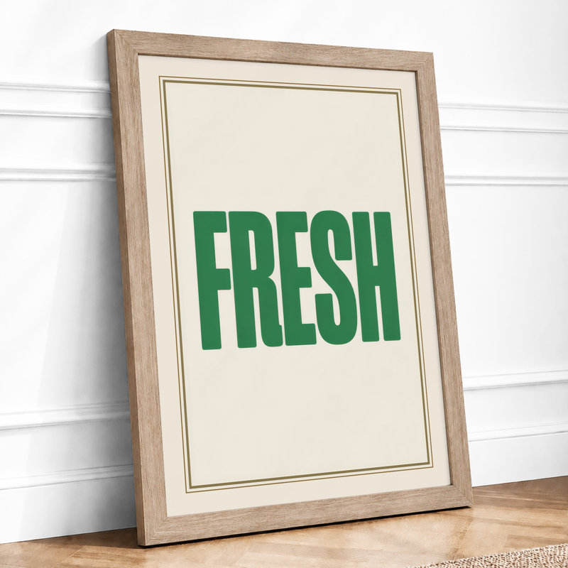 Fresh Typography - Framed Print, A2 - 59.4 x 42.0 cm, Oak