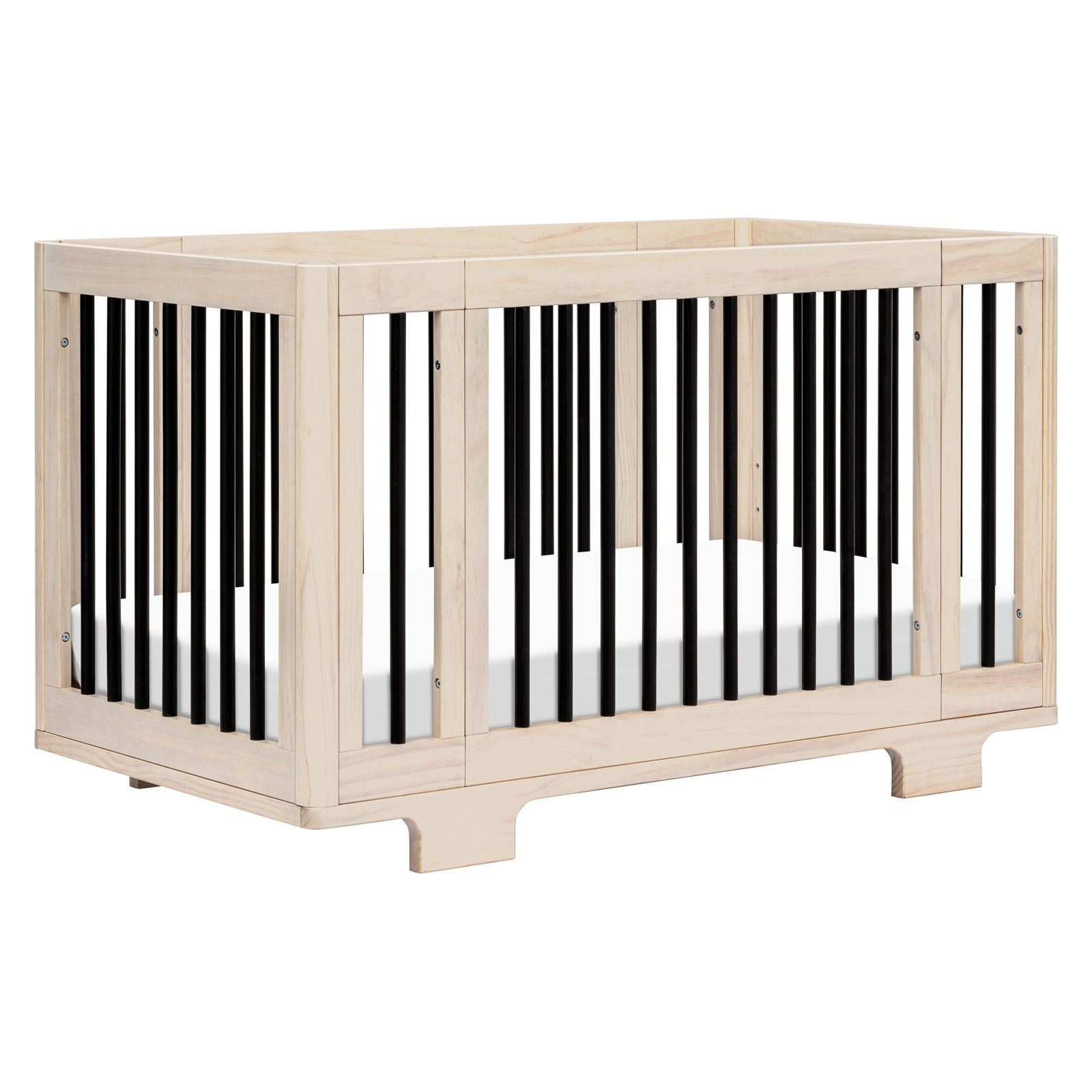 Yuzu Pine 8-in-1 Convertible Crib, Washed Natural/Black