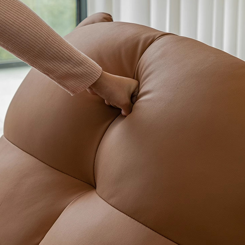 Fauteuil ergonomique rotatif en similicuir, Brun