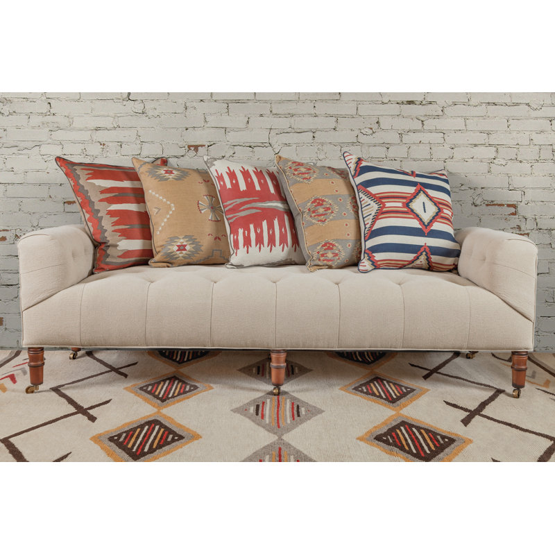 Mesa Linen Square Pillow Cover & Insert, Tan Striped