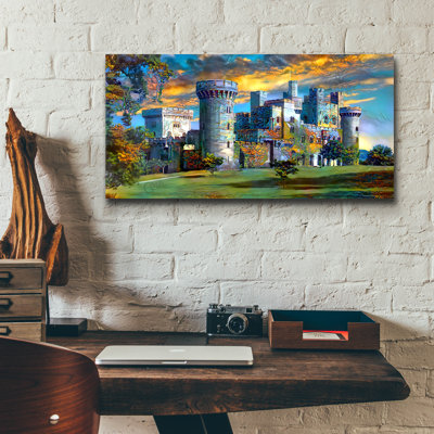 Wales Llandygai Bangor Penrhyn Castle' by Pedro Gavidia Acrylic Glass Wall Art, 24" x 12"