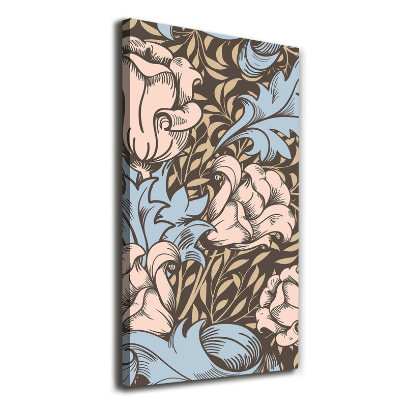 Flowers And Leaves - Wrapped Canvas Print