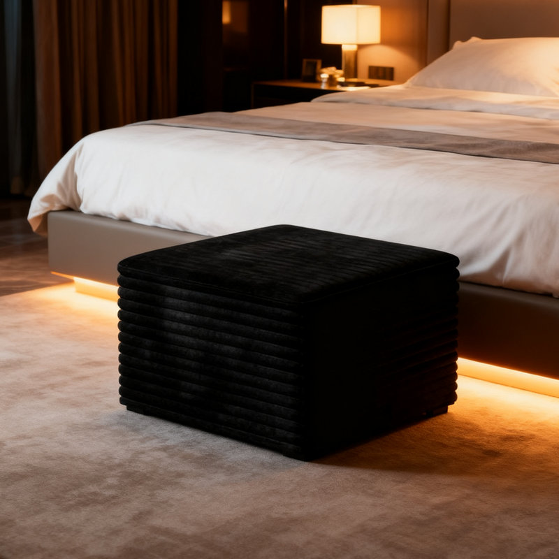 Repose-pieds modulaire pour salon rembourré en mousse à mémoire de forme haute densité
