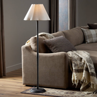 Isabeau Floor Lamp-Cream Slub Linen