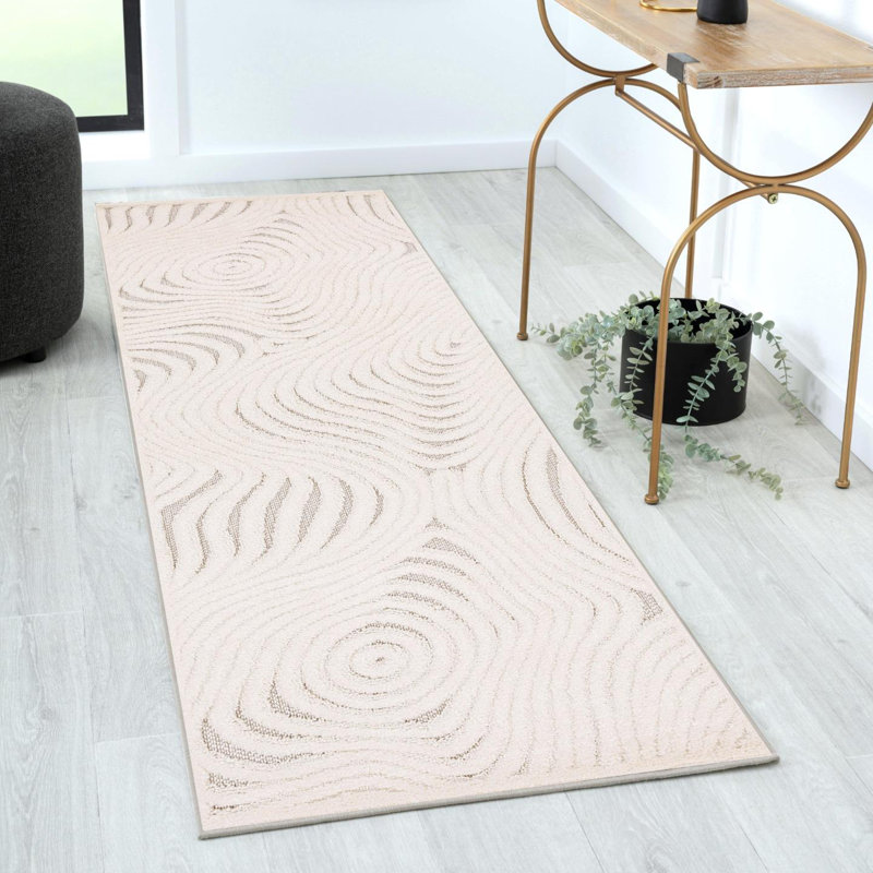Tapis moderne à formes abstraites, Tapis de couloir 2 pi 2 po x 7 pi 6 po