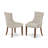 3 Piece Kitchen Table Set for Small Spaces Contains a Square Dining Room Table and 2 Doeskin Linen Fabric Parsons Dining Chairs, Mahogany-1630564391-1630564390