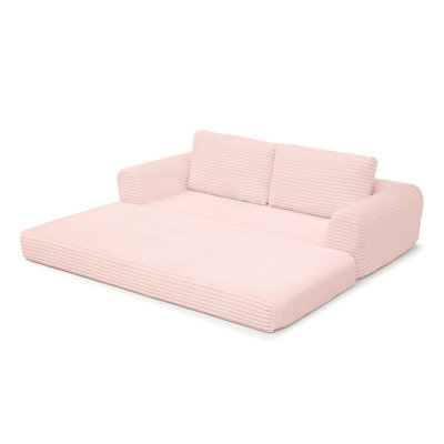 2-In-1 Folding Convertible Sofa Bed, Modern Corduroy Sleeper Couch With 2*Pillows, Futon Modular Upholstered Boneless Sofa With Pull-Out Bed,Folding Floor Modular Couch For Living Room