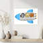 Animaux, fusée spatiale ludique, tigre contemporain, zèbre, impression murale-129968289