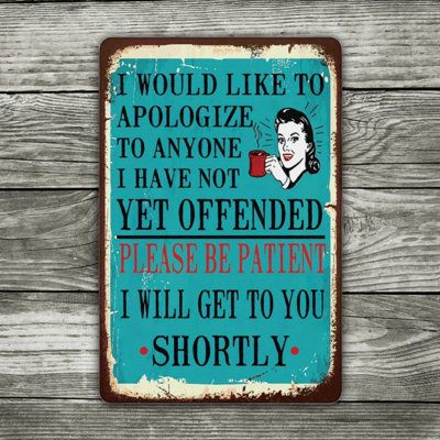 Vintage Aluminum Metal Sign 12"x8", Rustic Tin Wall Art, Weatherproof Decorative Plaque, Farmhouse Kitchen Bar Indoor Outdoor Wall Decor