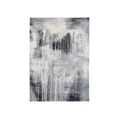 Tapis oriental rectangulaire en laine et soie gris noué à la main 12 pi 0 po x 18 pi 1 po - MOA10262870