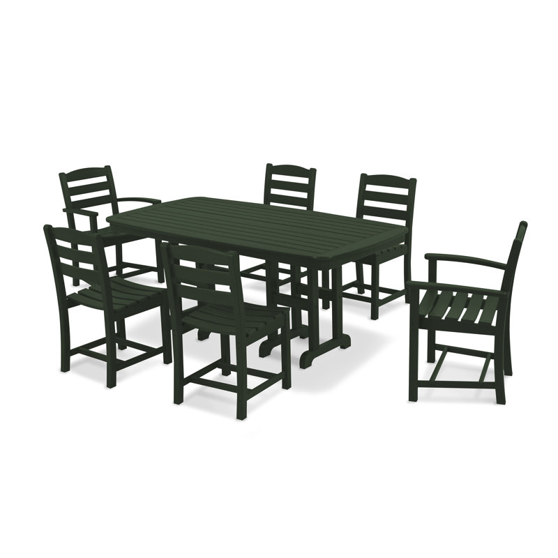 POLYWOOD La Casa Café 7-Piece Dining Set, Dark Green