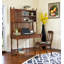 Bureau d'écriture classique en bois avec armoire de rangement supérieure, mobilier d'étude traditionnel