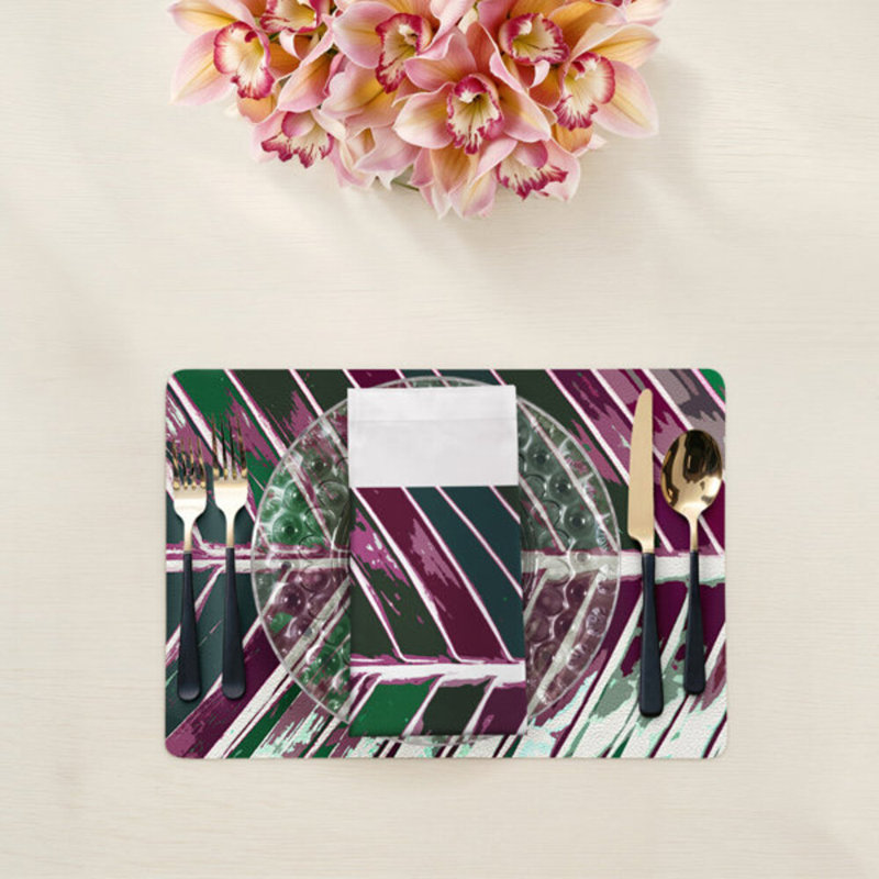 Tropical Leaf Cotton Sateen Dinner Napkins, Magenta