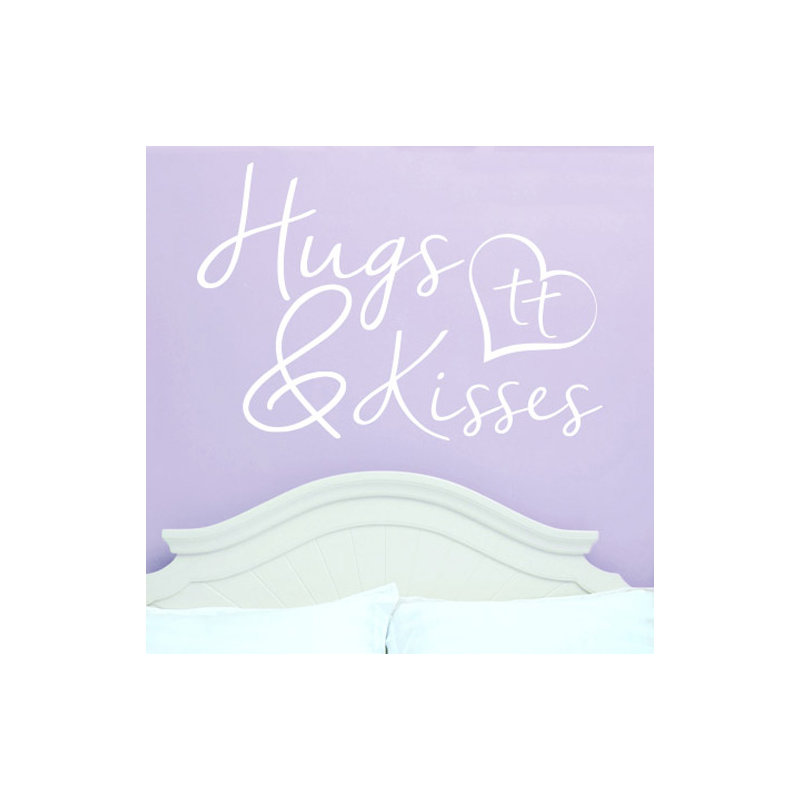 Hugs and Kisses Wall Sticker, Medium, White