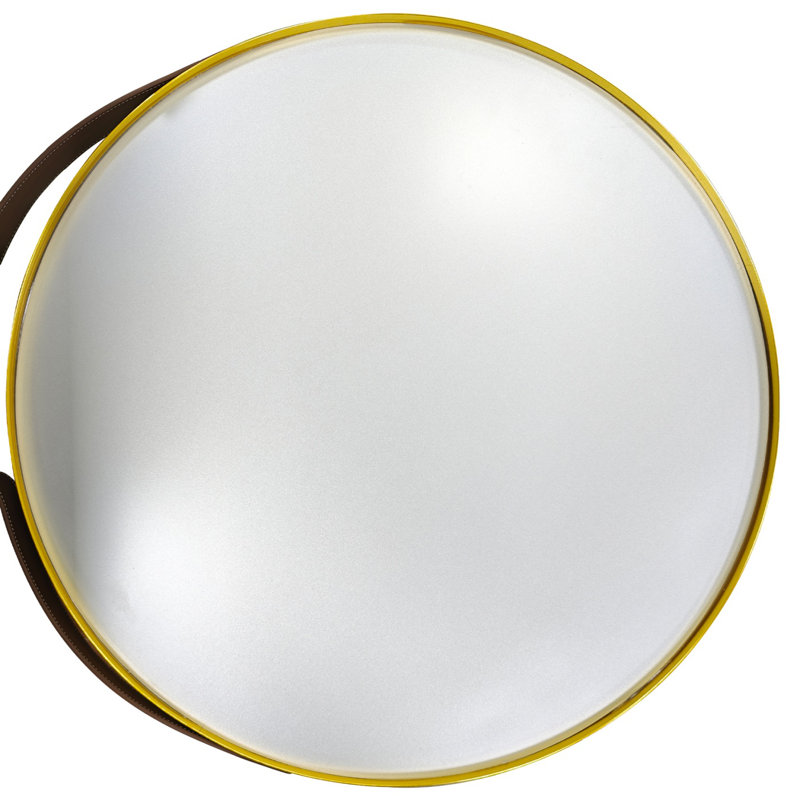 24'' Round Coastal Wall Mirror Brushed Gold Aluminum Frame, Gold, 23.62" x 23.62"