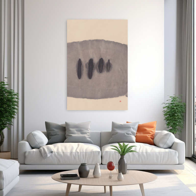 Contemporary Art Abstract Peaceful Serene Cypress Tree Landscape Wall Art - Wrapped Canvas Print, 152.4 cm H x 101.6 cm W