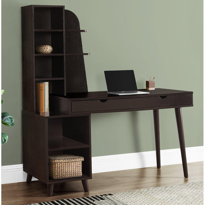 Bureau d'ordinateur Ettinger, bureau personnel, ordinateur portable, tiroirs de rangement, bureau, stratifié, pieds en bois massif